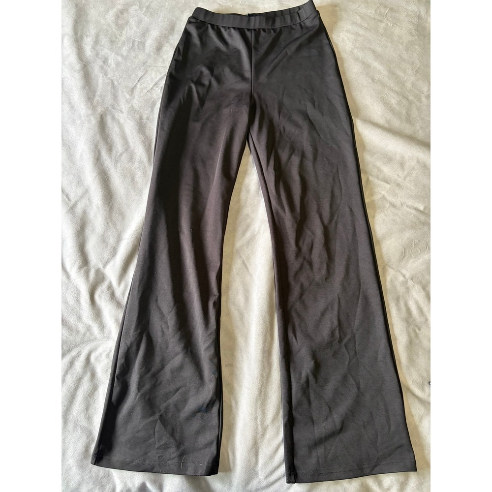 SBetro Black Flare Leg Pants High Waisted Stretchy Pull On Trousers Large